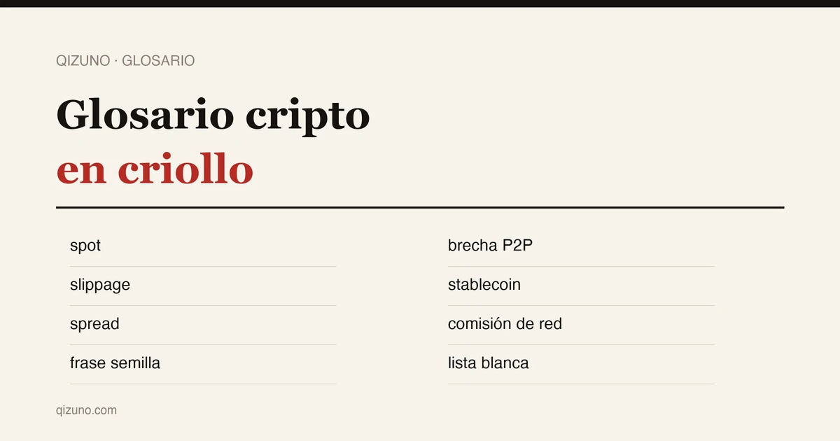 Glosario cripto en criollo, en el orden en que te los cruzás