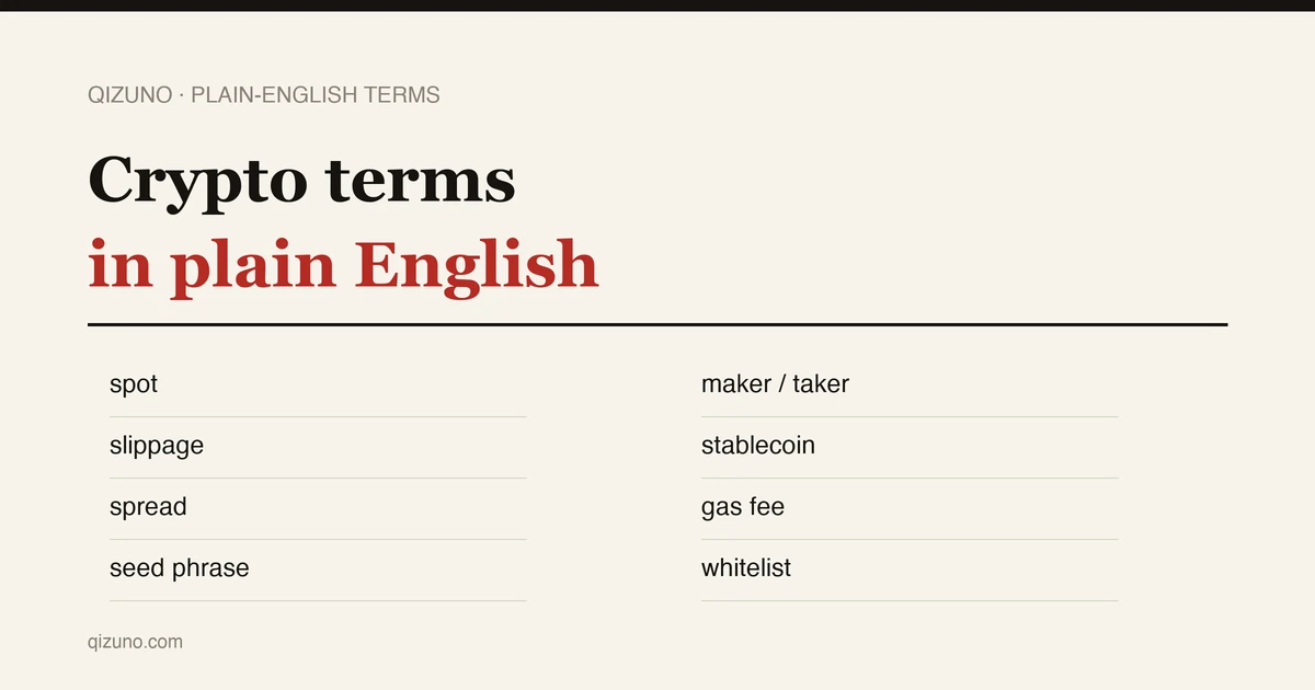 Crypto Terms in Plain English, in the Order You Meet Them