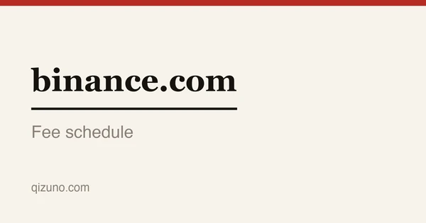 Binance fee schedule